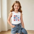 thumbnail image 3 of Odeerbi Niñas Estampado Bandera Americana Camiseta de Cuello Tripulación Sin Mangas Día de La Independencia, 3 of 8