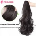 thumbnail image 3 of Forlise Pince à Cheveux Bouclés 17 Pouces Extension de Queue de Cheval Synthétique Perruque Queue de Cheval Cheveux Bouclés Noir Or Naturel pour Femmes, 3 of 6