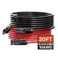 thumbnail image 1 of VEVOR Cable de extensión para panel solar de 20 pies con conectores hembra y macho de calibre 10 AWG, 1 par, 1 of 9