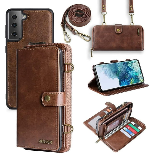 Compatible Galaxy S9 Plus Wallet Case Flip Wallet Magnetic Detachable 2-in-1 Leather Card Holder (with 13 Card Slots) Kickstand Multifunctional Cross Body Wallet Phone case