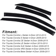 thumbnail image 4 of PET-U Window Visors Rain Guards Deflectors - 4-Pack Side Window Deflector Vent Shade for Car Windows Tape-On Outside Mount Acrylic Sun Rain Guard Replacement for Corolla 2009-2013, 4 of 7