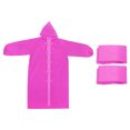 thumbnail image 1 of Unique Bargains Ponchos de Pluie, 2 Pack Imperméables Unisexes pour Camping Randonnée Extérieur, Rose, 1 of 6