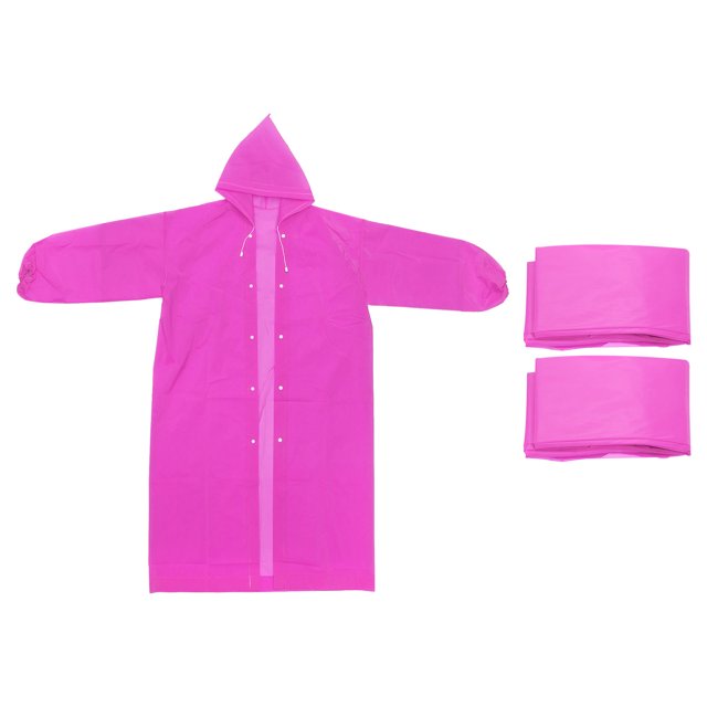 Unique Bargains Ponchos de Pluie, 2 Pack Imperméables Unisexes pour Camping Randonnée Extérieur, Rose