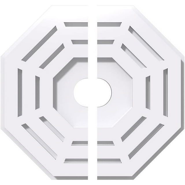 Ekena Millwork CMP12WN2-02000 12 in. OD x 2 in. ID Square Westin Architectural Grade PVC Contemporary Ceiling Medallion - 2 Piece