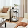 thumbnail image 2 of 30 in Tall End Table, 3-Tier Telephone Table with Strong Wooden Shelves, Small Side Table with Metal Frame for Living Room Office, Small Places, Gray, 2 of 9
