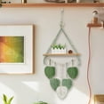 thumbnail image 4 of Macramé para colgar en la pared, tapiz, macetero, soporte, estante colgante de pared, estante flotante de exhibición de madera para apartamento, 4 of 6