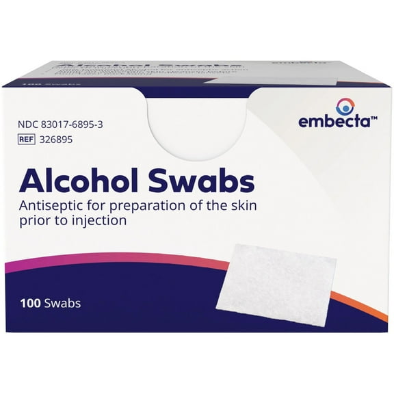 Embecta (Formerly BD) Alcohol Prep Pads, 70% Strength Isopropyl Alcohol, Box of 100 Individual Packets, 12-Pack