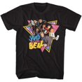 thumbnail image 1 of Saved By The Bell 1980's Sitcom Group Triangles Black Adult T-Shirt Tee, 1 of 2