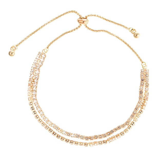 Pulsera de cadena con dije de cristal para regalar en aniversarios, para mamás, amigas y novias. Luz de oro