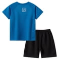 thumbnail image 7 of NAISIBABY Boys Activewear Outfit Sets 4-Piece, Quick Dry Active Fit Reflective Prints Kids T-Shirt and Shorts Performance Clothes Dark Blue Size 7-8, 7 of 7