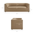thumbnail image 4 of Hilda 86" Curved Back Performance Velvet Sofa in Taupe, 4 of 10