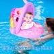 thumbnail image 2 of Flotador de piscina para bebés, con parasol extraíble, linda balsa inflable con asientos y asas, bote para bebés de 4 a 48 meses sin girar Anillo de natación, 2 of 5