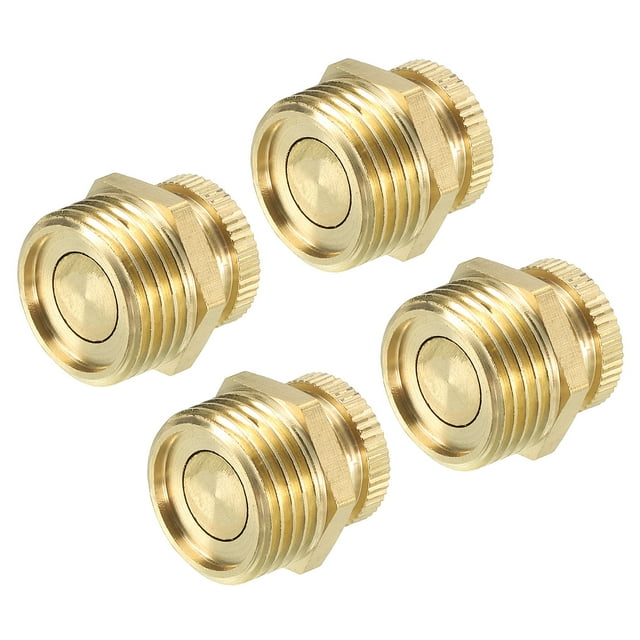 Unique Bargains Air Compressor Tank Drain Valve, 4 Pack G 1/2' Brass Air Compressor Drain Valve