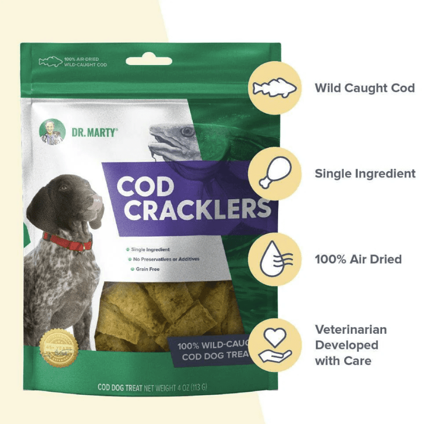 Dr. Marty Cod Cracklers Freeze Dried Cod Dog Treats, 4-oz (2 Pack)