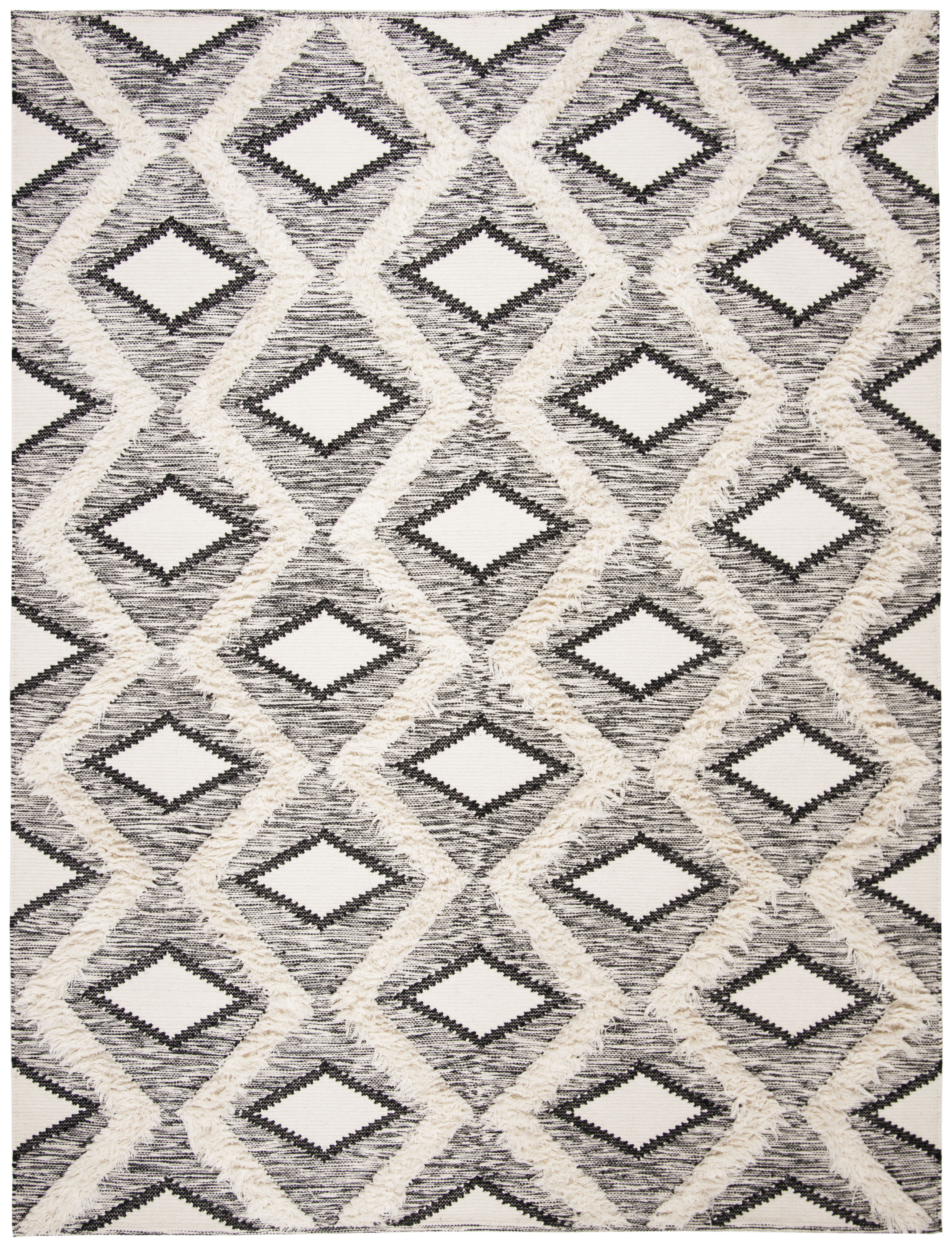 Safavieh Kenya Lucius Abstract Area Rug, Black/Ivory, 9' x 12'