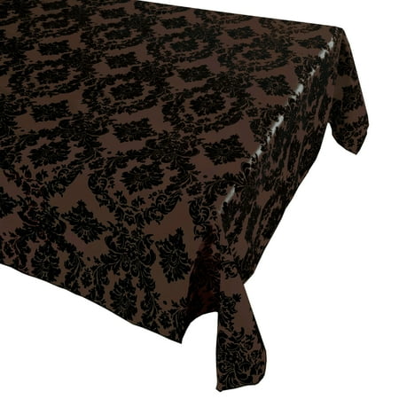 

Flocking Damask Taffeta Tablecloth Black on Brown