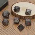 thumbnail image 6 of Metal Dice Set D&D, 7 PCS Dragon & Warrior Metallic DND Polyhedral Dice Set with Gift Metal Box for Dungeons and Dragon Tabletop Game (Gray Dice & Red Dragon), 6 of 7