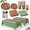 green, brown, variant on 162 Piece Pink Black Leopard Print Disposable Party Tableware Set