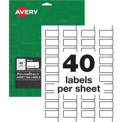 Avery PermaTrack(TM) Durable White Asset Tag Labels, 3/4