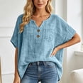 thumbnail image 2 of LiuXxxx Women's Boho Tunic Top Loose Fit Flowing Sleeve Casual Top Light Blue XXXL, 2 of 4