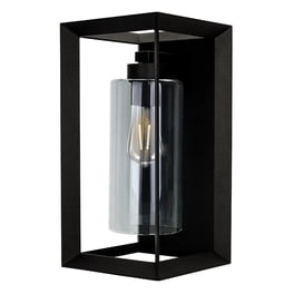 LUXRITE Modern LED Outdoor Wall Sconce - Seeded Bubble Glass, 3 Color Temperatures, 14 Inch Black Aluminum
