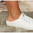thumbnail image 4 of Initial Heart Ankle Bracelet Layered Heart Letter A To Z Bead Chain Anklet for Women 14K Real Gold Plated Beach Jewelry, 4 of 4