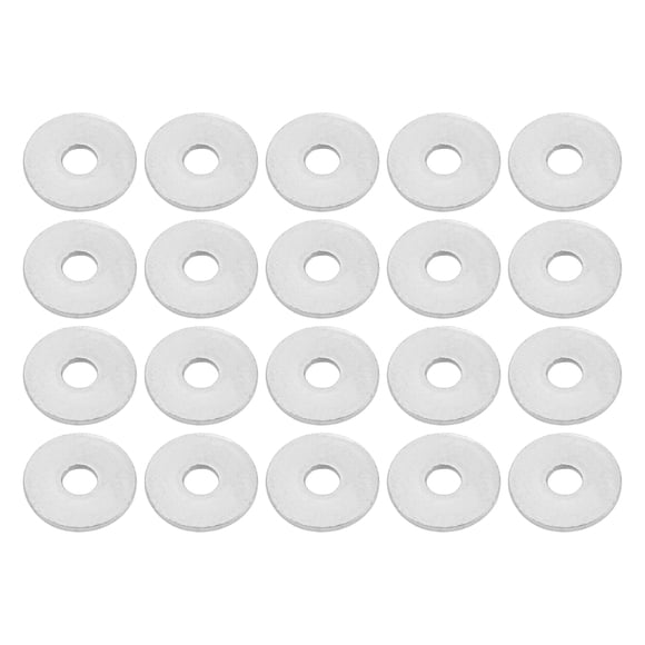 Unique Bargains Universal Flat Washer, Durable, Stainless Steel, Silver Tone, 20 Pcs M6*22mm*2mm