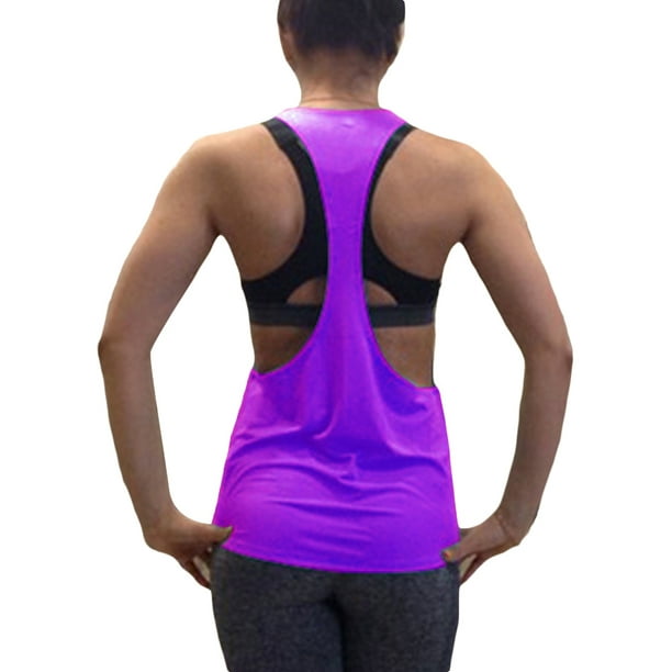Women's Workout Tank Tops Breathable Mesh Backless Tank Yoga Tops