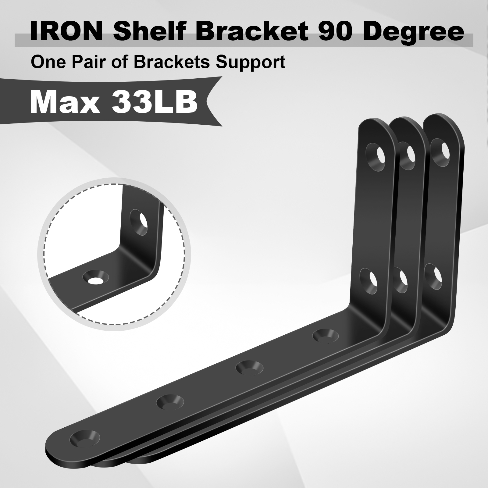 Sixwipe Heavy Duty Steel L-Bracket Shelf Support (8 Pack) photo 7