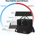 thumbnail image 5 of Maelstrom Lunch Box, 23L Insulated Lunch Bag, Expandable Double Deck Cooler Bag, Lightweight Leakproof Tote Bag With Side Tissue Pocket, Suit For Men and Women, Black, 5 of 22