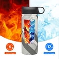 thumbnail image 6 of 18oz Thermal Space Pot With Straw Stainless Steel Thermos Cup Double Insulation For Outdoor Sports Commuting Camping Lightslategray Geometric Lines_3, 6 of 8