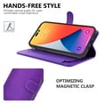 thumbnail image 4 of CoverON For Apple iPhone 14 Pro Wallet Case, RFID Blocking Vegan Leather 6x Card Slot Holder Cover Flip Folio Phone Pouch, Purple, 4 of 7