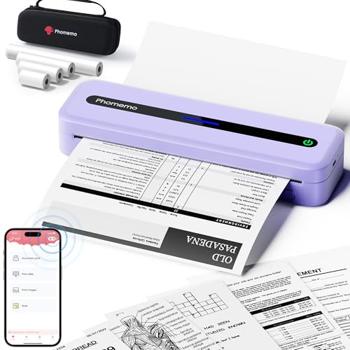 Impresora portátil Bluetooth Phomemo M832, impresora térmica portátil sin tinta, inalámbrica, para viajes, compatible con teléfono, portátil, para el hogar, la oficina y la escuela, con 1 estuche.