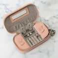 thumbnail image 5 of Ruby + Cash Faux Leather Zippered Travel Jewelry Organizer Box in Blush, 5 of 5