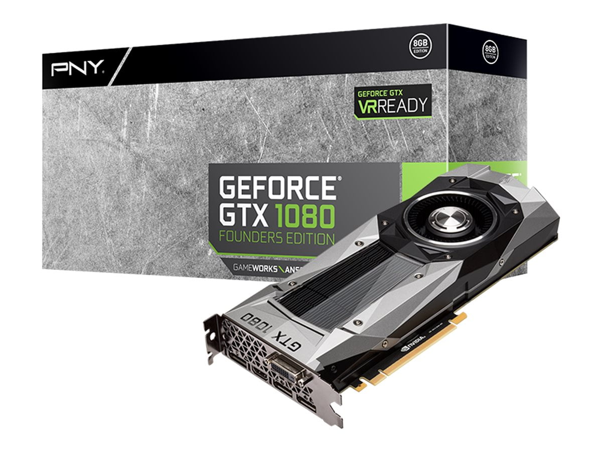 PNY GeForce GTX 1080 - Founders Edition - graphics card - GF GTX 1080 - 8 GB GDDR5X - PCIe 3.0 x16 - DVI, HDMI, 3 x DisplayPort