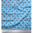 thumbnail image 1 of Soimoi Crepe Silk Fabric Guitar Musical Instrument Print Sewing Fabric Yard 42 Inch Wide, 1 of 3