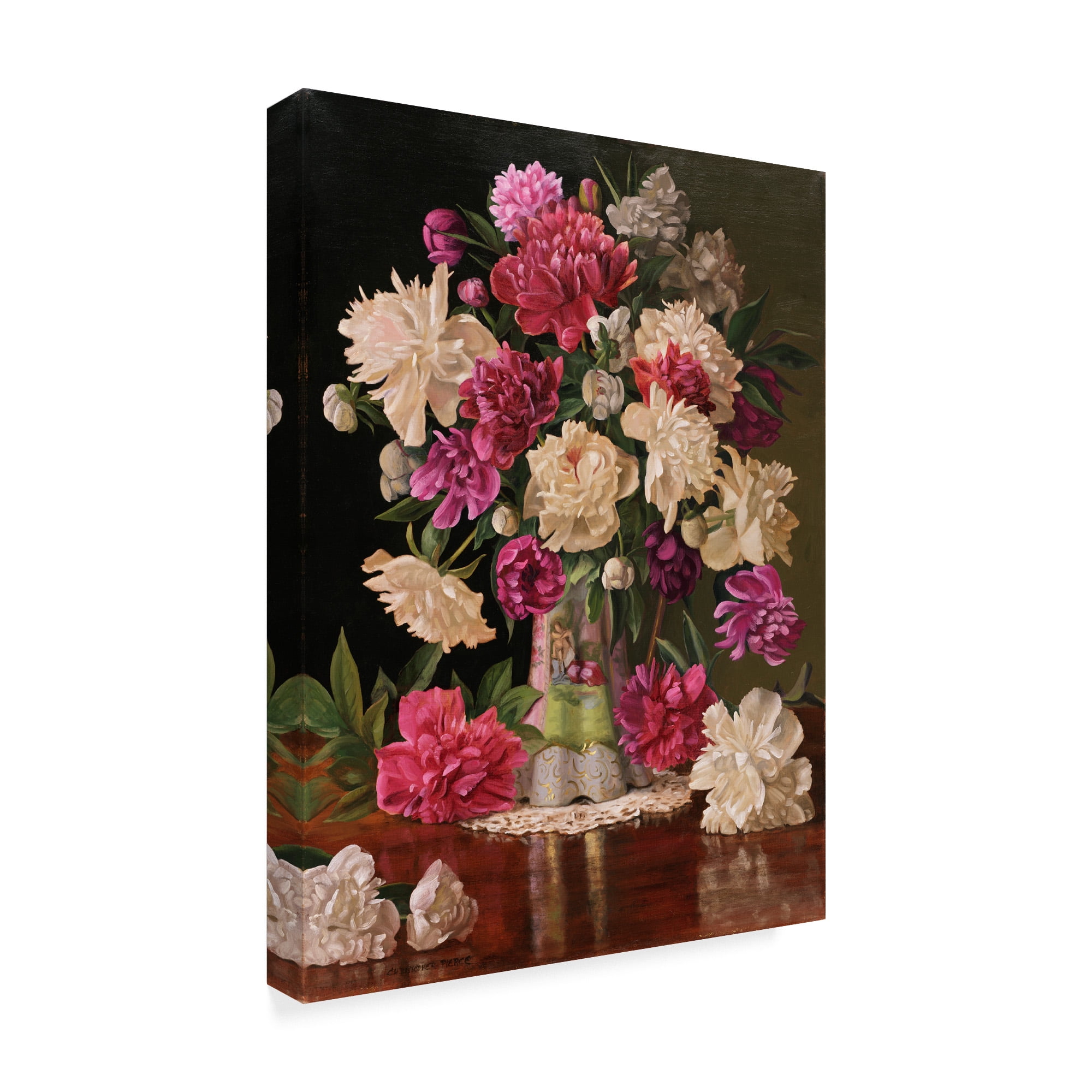 Trademark Fine Art 'Red And White Peonies' Canvas Art by Christopher Pierce