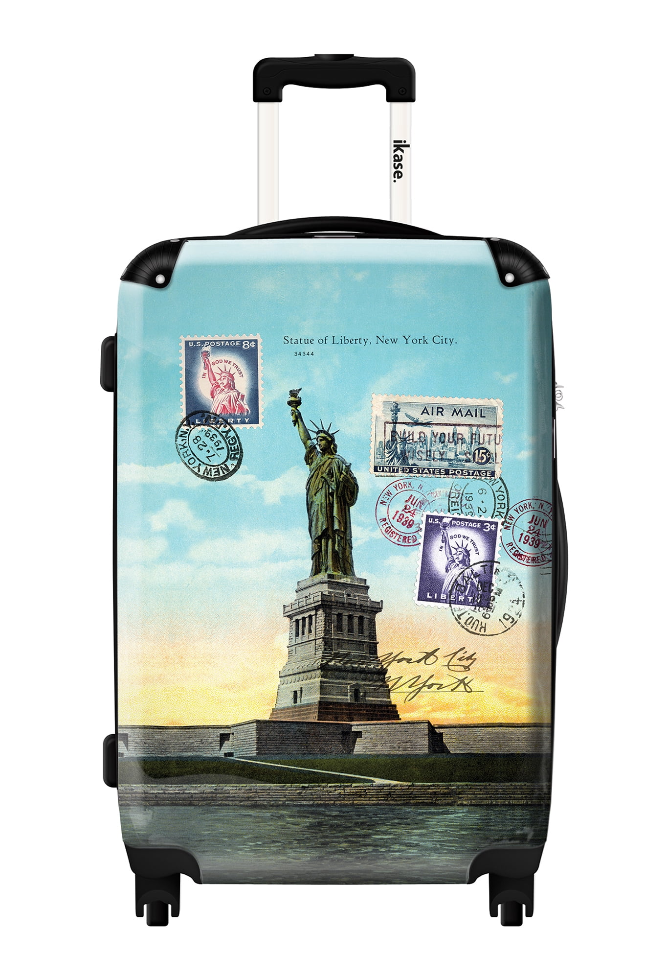 Ikase Hardside Spinner Luggage Statue of liberty sky blue by Piddix