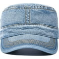 thumbnail image 3 of ORUYROP Washed Cotton Military Caps Cadet Army Caps Unique Design Vintage Flat Top Cap, 3 of 7