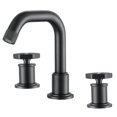 thumbnail image 1 of Ancona Widespread Hexagonal Two-Handle 3-Hole Bathroom Faucet in Matte Black, 1 of 5