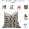 thumbnail image 4 of Fabdivine Block Print Throw Pillow Cover, 14x36 Inch Pure Linen Handmade Cushion Cover, Floral Print Boho Design Green Pillow Cover for Sofa and Couch, 4 of 5