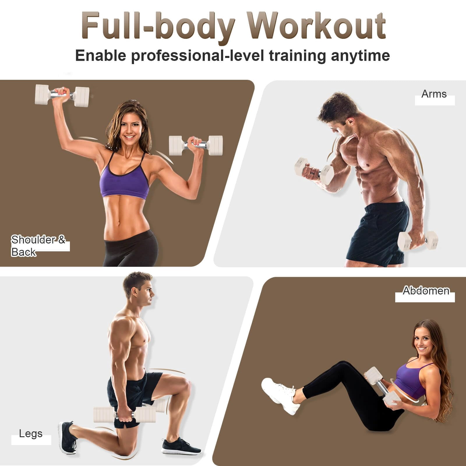 30.8lb Adjustable Dumbbell Set  Each Weight With 6 Levels 4.4/6.6/8.8/11/13.2/15.4lb Hand Weights For Men/women Home Gym Exercise Workout