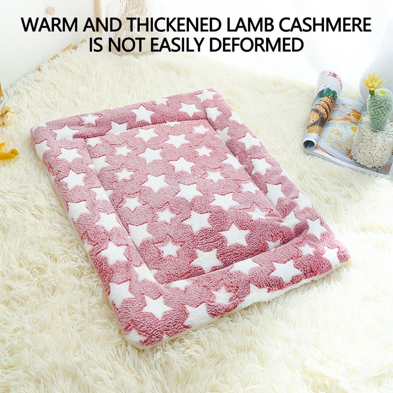 Linwnil 3-Pack Ultra Soft Pet Bed Mats - Reversible Fleece, Cute Prints For Small Dogs, Cats, Hamsters & Guinea Pigs (12.6x9.8 Inch)