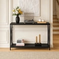 thumbnail image 4 of Ktaxon Modern Console Table, Simplistic Entryway Table, Long Narrow Sofa Side Table TV Stand with Sturdy Metal Frame, Black, 4 of 6
