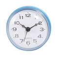 thumbnail image 4 of Waterproof Bathroom Shower Clock Mini Round Wall Clocks with Suction Cup, Blue, 4 of 7