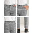 thumbnail image 6 of INSPIRE CHIC Men's Dress Plaid Slim Fit Flat Front Business Checked Trousers 36 Gray, 6 of 7