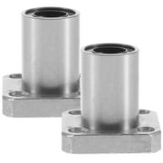 8mm Linear Motion Shaft Bearing Guide Axis Flanged Sleeve Bearings Lengthen Steel 2 Pcs
