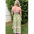 thumbnail image 2 of Boho Beach Vacation Maxi Dress – Women's Sleeveless Green Floral Dress for Wedding Guest Outfits, M, 2 of 12