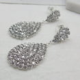 thumbnail image 6 of Anvazise Women Fashion Rhinestone Waterdrop Dangle Stud Earrings Wedding Party Jewelry Silver, 6 of 8