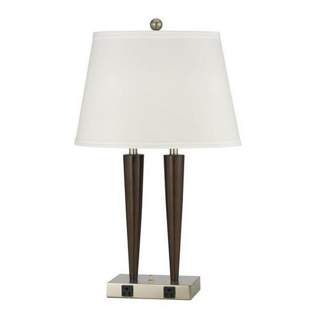 Cal Lighting LA-2025DK-2RBW 2 Lampes de Bureau avec 2 Interrupteurs à Bascule et 2 Prises Électriques